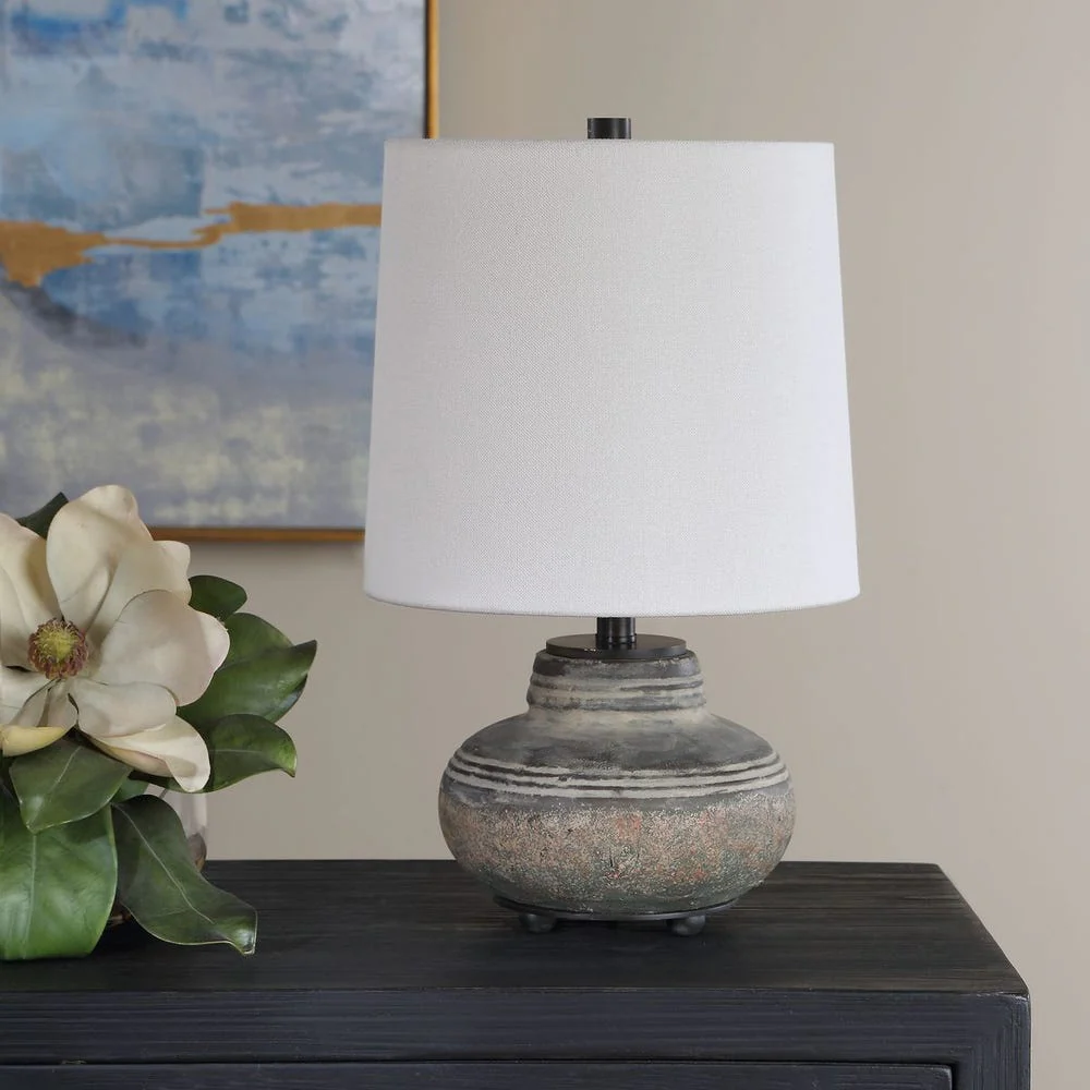 Uttermost Wester Distressed Dark Gray & Brown Glaze Table Lamp - Image 2