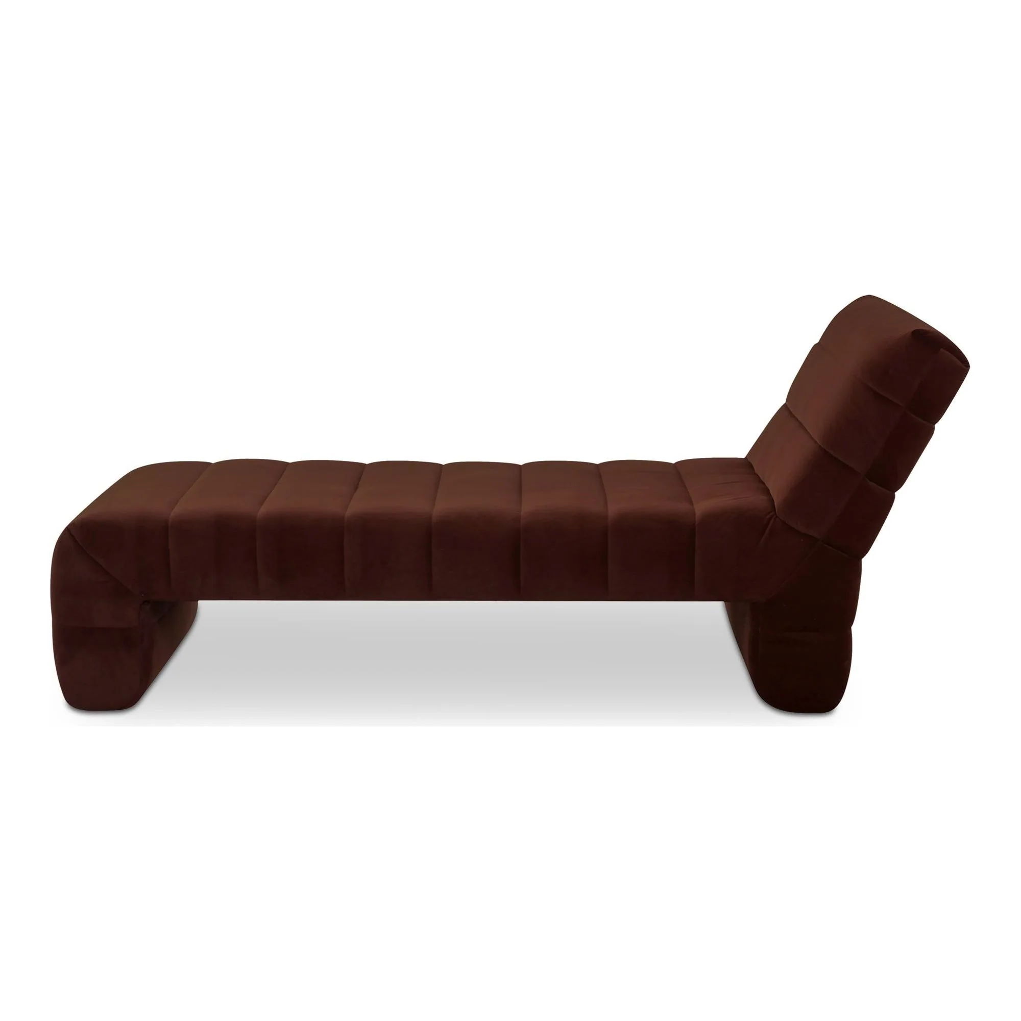 Moe’s Home Collection Verity Warm Brown Velvet Chaise - Image 4
