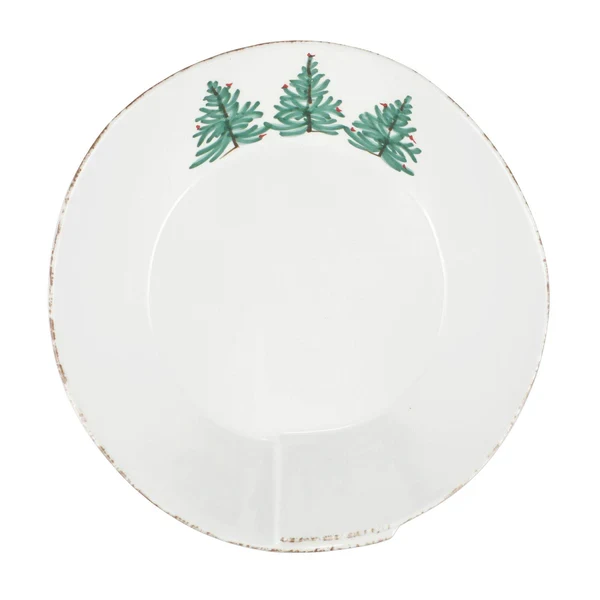 Vietri Lastra Melamine White Holiday Large Shallow Serving Bowl ~ Outdoor Use - Image 4