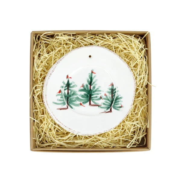 Vietri Lastra White Holiday Round Ornament ~ Handcrafted Italian Stoneware - Image 3