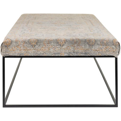 Surya Yalova Rustic Modern Hand Woven Fabric Bench With Black Metal Base YAL-003 - Image 6
