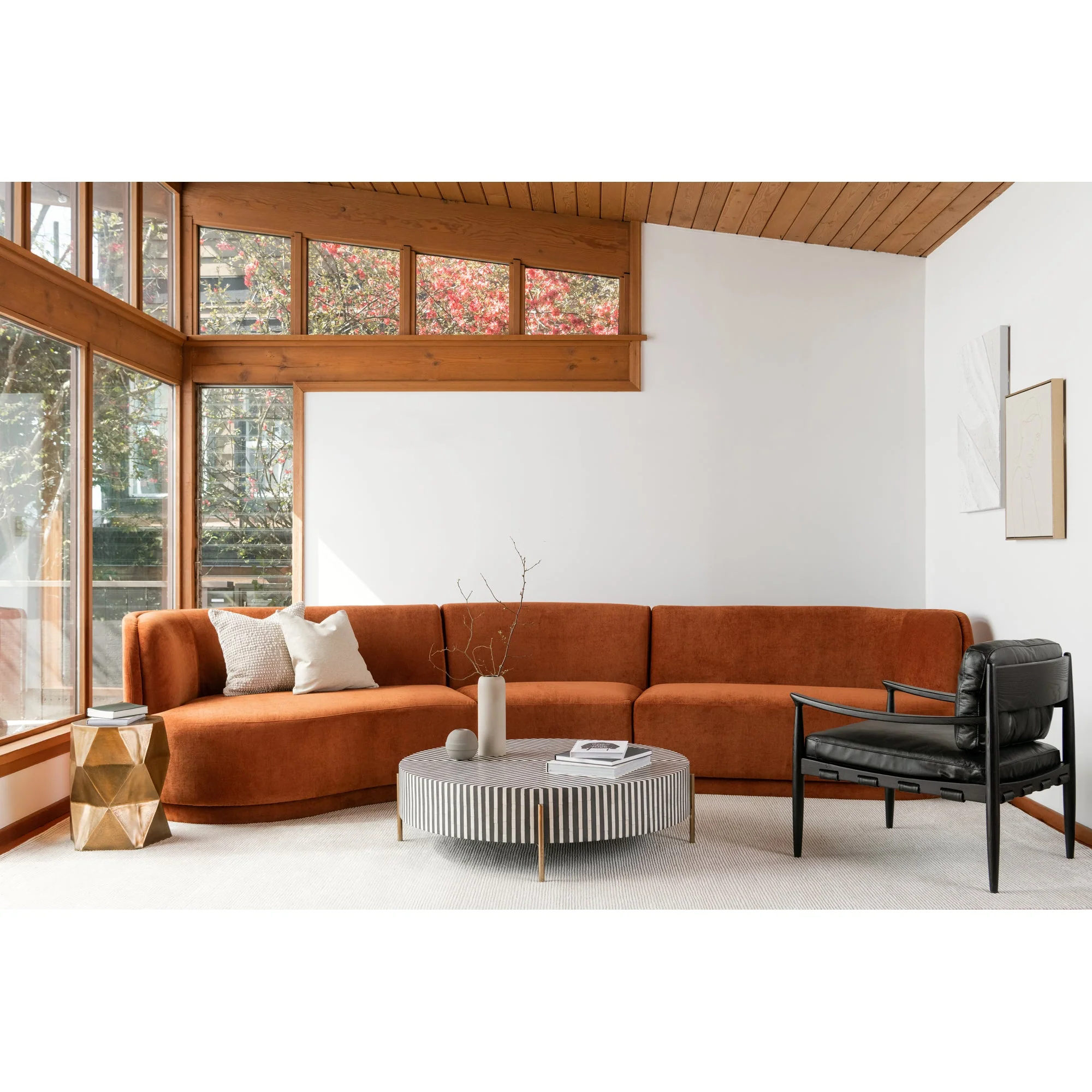 Moe's Home Collection Yoon Red 2 Seat Sofa Right-Facing - Image 8